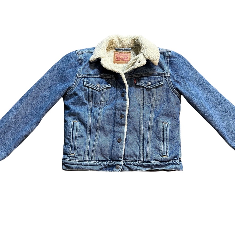 Levi's Blue Jean Jacket with Cream Collar